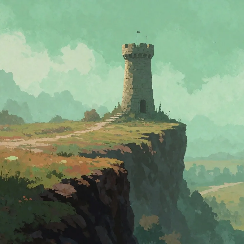 Paisaje de un juego independiente con dirección artística pintada a mano